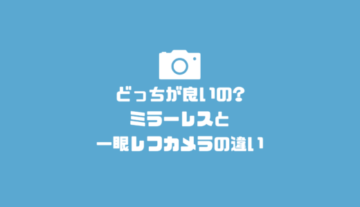 ミラーレスと一眼レフカメラはどっちがおすすめ？違いを徹底解説