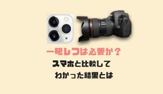 【迷う方必見】一眼レフカメラは必要か？スマホと比較してわかった結果とは